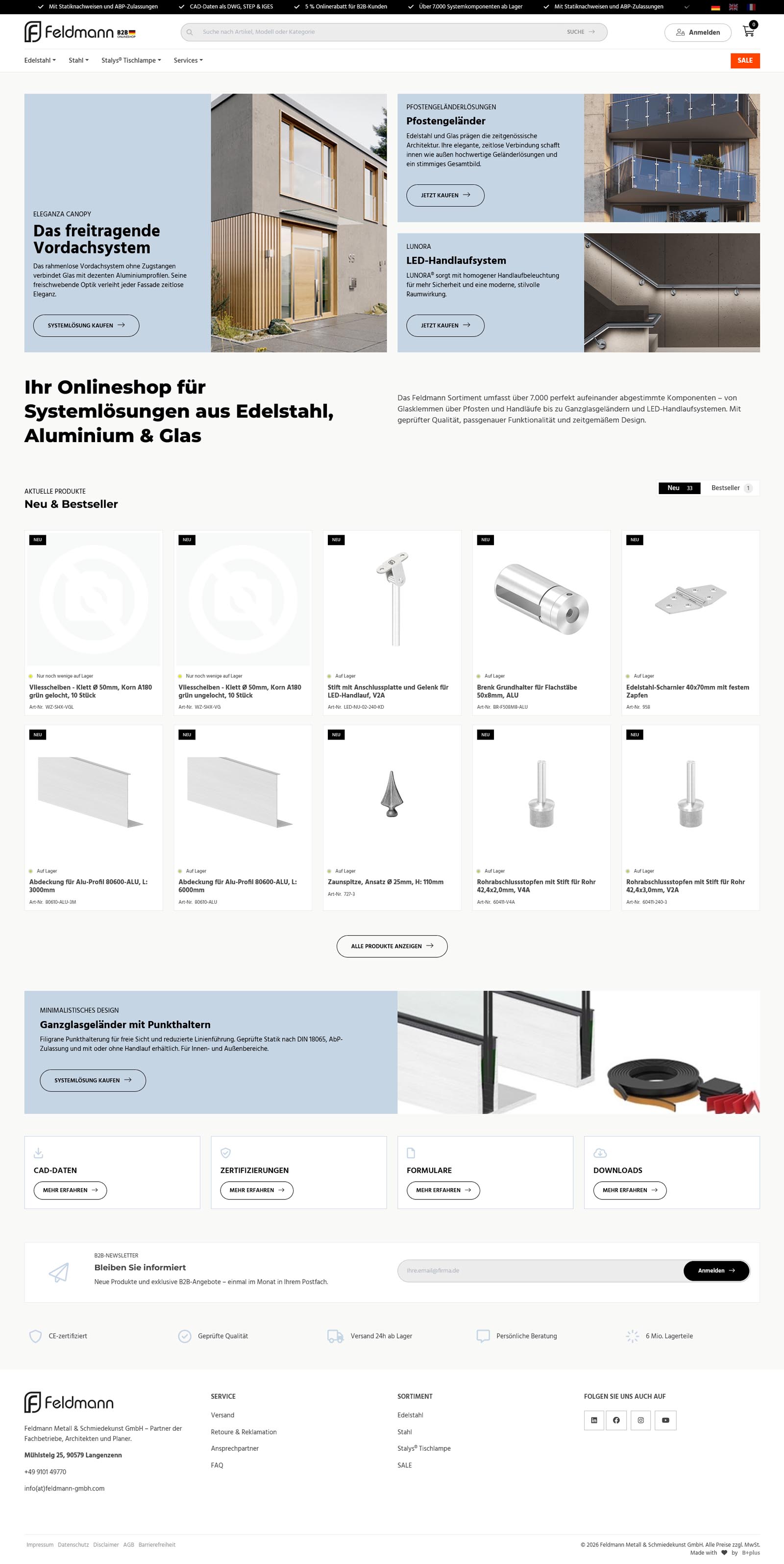 Feldmann Onlineshop – Screenshot 1